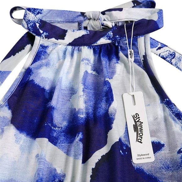 STYLEWORD Women's Off Shoulder Halter Elegant Maxi Long Dress - Picture 4 of 4